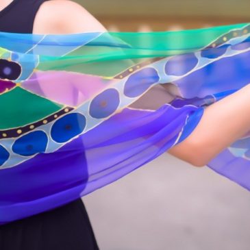 Pañuelos de seda color Sapna Azul