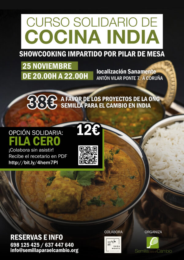 Inscripción ‘Taller de cocina india’